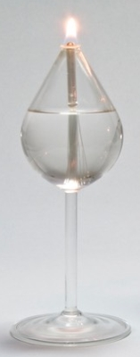 Glass Oil Lamp with Stem