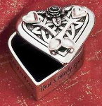Silver Scenes Heart Pill Box