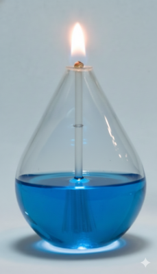 Glass Oil Lamp - Teardrop